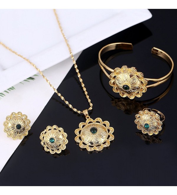 Ethiopian Bride Gold Color Jewelry Sets With Stone African Ethnic Gifts ...