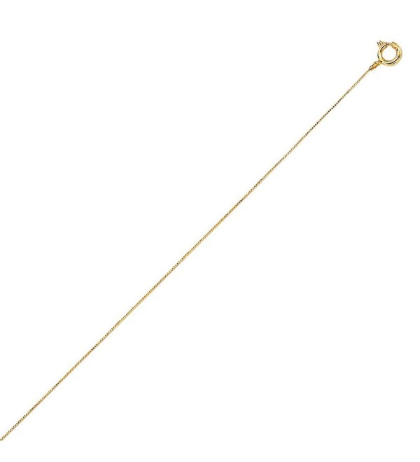 10K Solid Yellow Gold Box Chain Necklace 0.45mm thick 16 Inches ...