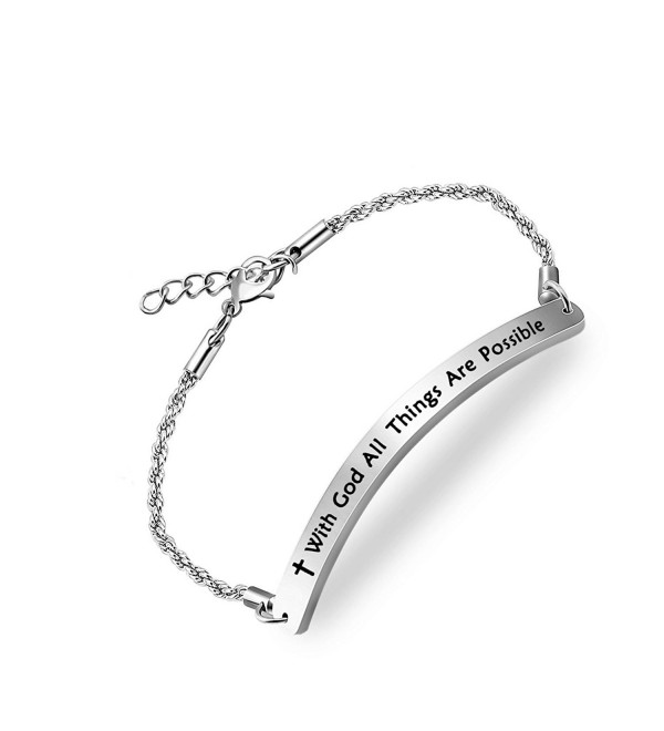 Scripture Bracelet Religious Stainless Steel ID Bracelet Christian Gift ...