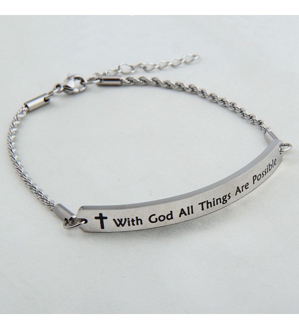 Scripture Bracelet Religious Stainless Steel ID Bracelet Christian Gift ...