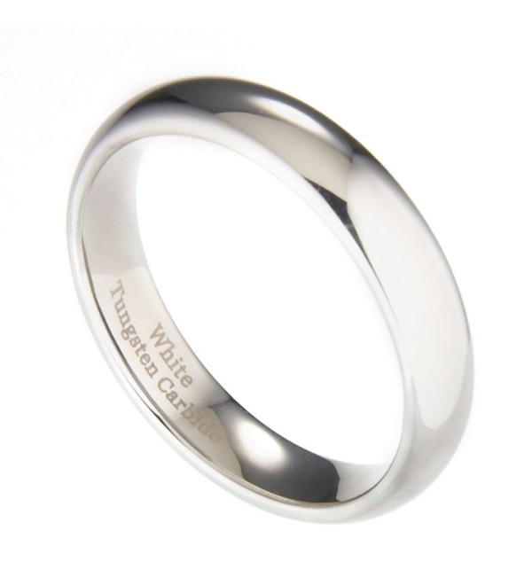 MJ 5mm White Tungsten Carbide Polished Classic Wedding Ring - CN11H9RLM47