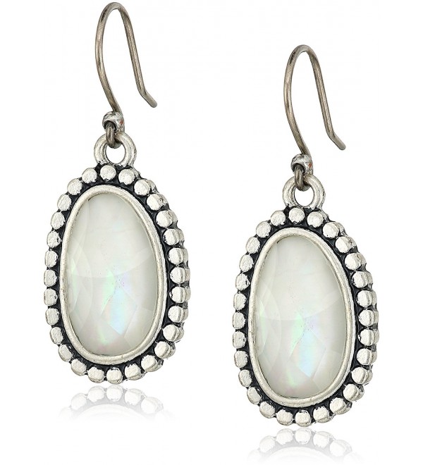 Womens Mother-of-Pearl Drop Earrings II - Silver - C012NZVYI4H