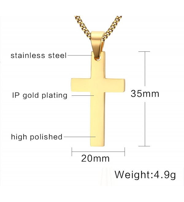 Cross Necklace- 3mm Stainless Steel Pendant Chain for Men Women - 22 ...