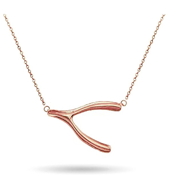 Rose gold deals wishbone necklace