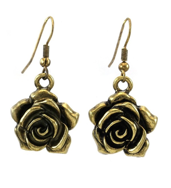 Flower Rose Dangle Earrings Fashion Jewelry - CD110UTCCX1