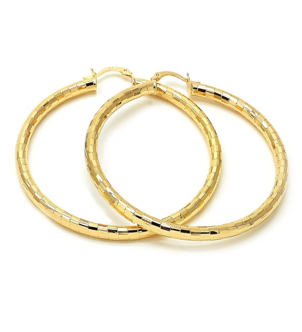 Stunning 14K Gold Plated Women Hoop Earrings- 4mm. 20MM to 80 MM ...