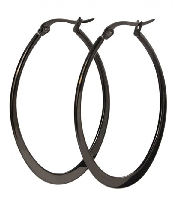 Titanium Steel U-shaped Black Hoop 