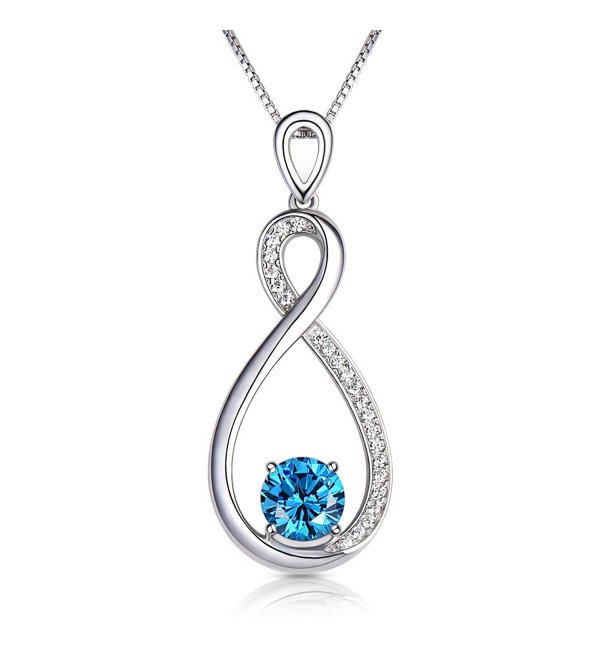 Infinity Necklace Aquamarine Birthstone - CO18850I52L