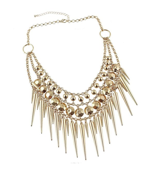 Fashion Long Spike Statement Choker Collar Necklace with Jewelry Pouch ...