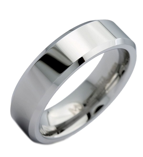 MJ 6mm White Tungsten Carbide Mirror Polished With Beveled Edges ...