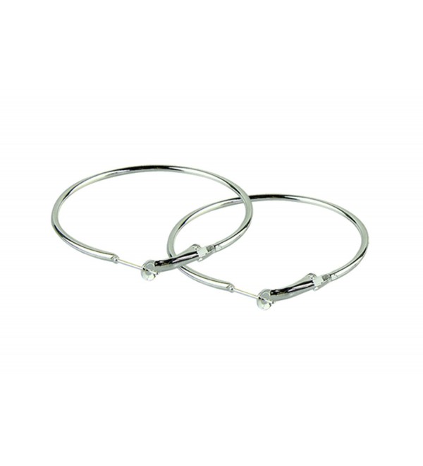 Fashion Large (2-inch / 50-mm) Hoop Earring Pair (SILVER) - C211SU1LECB