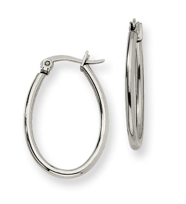 Chisel Stainless Steel 18mm Diameter Oval Hoop Earrings - CP113BIC53Z
