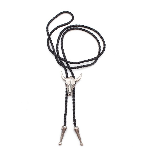 Vintage Leather Necktie Cord Bolo Tie Rope Necklace for Women and Men ...