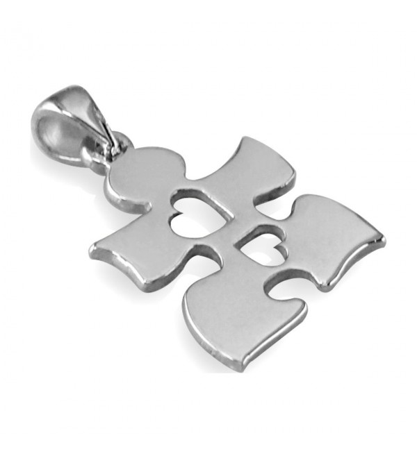 Small Autism Awareness Puzzle Piece Charm with 2 Open Hearts in ...