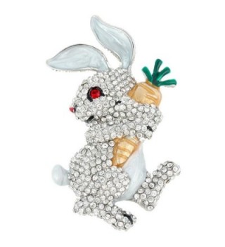 Austrian Crystal Enamel Adorable Rabbit with Carrot Brooch Pendant ...