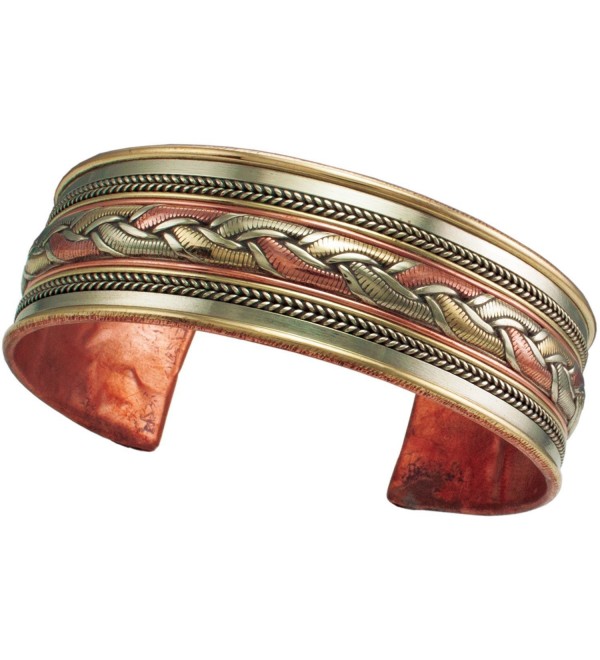 Tibetan Energy Metal Cuff Bracelet Healing Ribbon Pattern - CT183NE455L