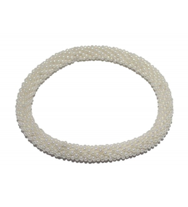 Crochet Glass Seed Bead Bracelet Roll on Bracelet Nepal Bracelet Boho Bracelet SB319 - CG12CF5T767