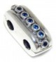 Pro Jewelry 925 Solid Sterling Silver Band of Blue Crystals Clip Lock Charm Bead - CQ12OBAN8KV